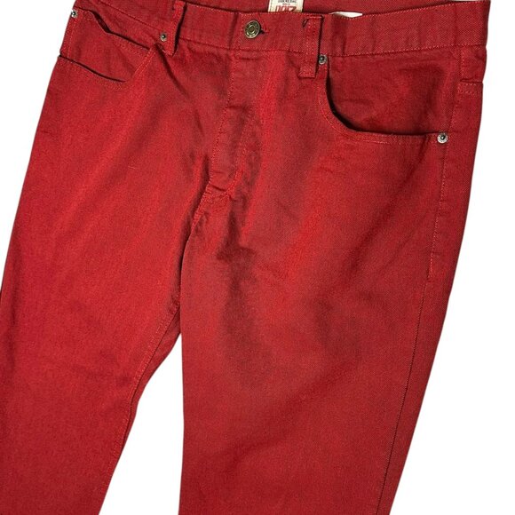 Mens Noiz Vintage Premium Quality Denim Jeans 38x32 Dark Wash Burgundy - Picture 7 of 14